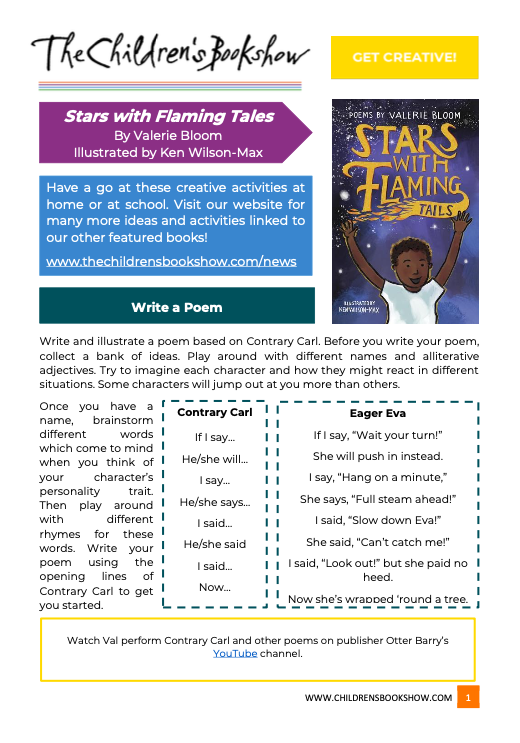 Download the Stars with Flaming Tails activity sheet