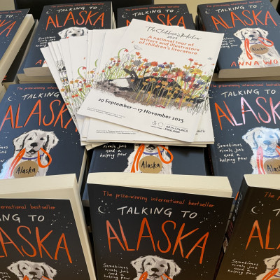 We gave every child attending Anna Woltz's performance a copy of her excellent book, *Talking to Alaska*