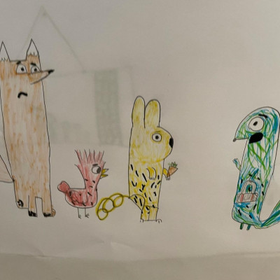 One of the children's drawings from an in-school workshop with author and illustrator Chris Naylor Ballesteros in 2021.