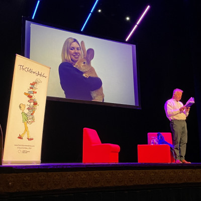 Frank Cottrell-Boyce on stage at the Blackpool Grand
