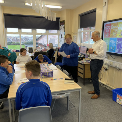 Frank ran a creative writing workshop in 4 Blackpool schools