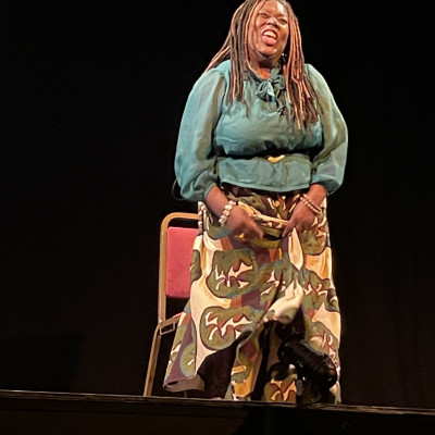 Jan Blake at her Children's Bookshow performance in Margate
