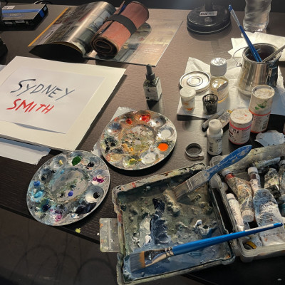 Sydney Smith's painting equipment