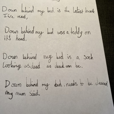 Inspired by Michael Rosen, Finley from Goring Primary sent us this poem
