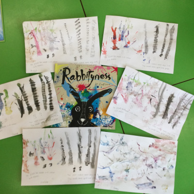 Inspired by Jo Empson's book *Rabbityness*, Year 2 Skylarks Class at Lower Heath Primary sent us these paintings
