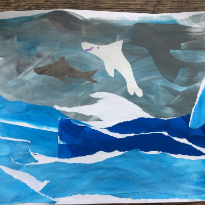 Sofia (age 8) also created this fantastic dolphin picture!