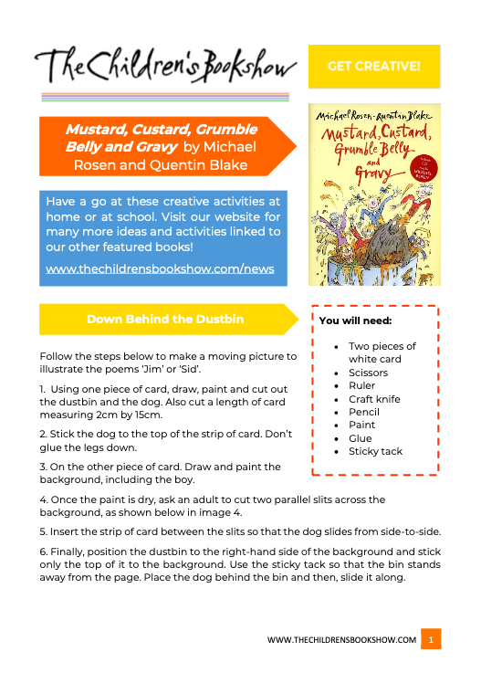Download the Mustard Custard, Grumble Belly and Gravy activity sheet