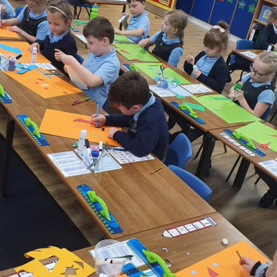 Children enjoyed a workshop with Alexis Deacon