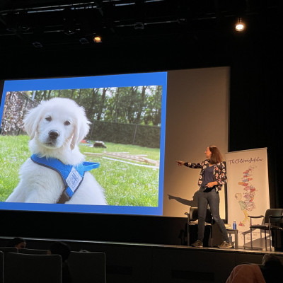 Anna Woltz at the French Institute in London, talking about her inspiration for her novel *Talking to Alaska*
