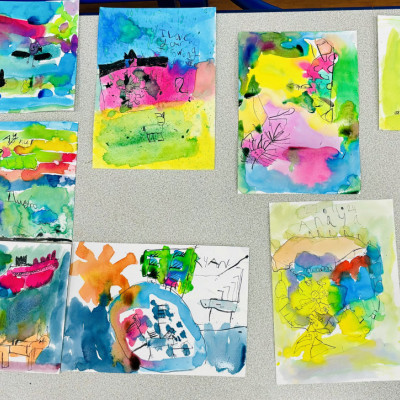 Children's work from the workshop at Lionel Primary