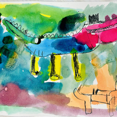 Children's work from the workshop at Lionel Primary