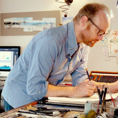 Chris Naylor-Ballesteros at work in his studio