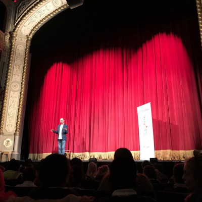 Daniel on stage at The Old Vic