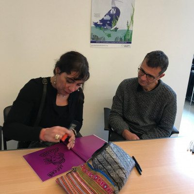 Franck and Aurelia signed books after the performance
