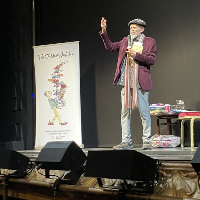 John Agard on stage at the Theatre Royal in Newcastle