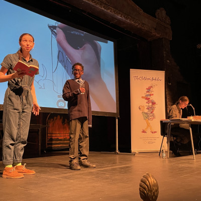 Elina Braslina and Kate Wakeling on stage at the New Wolsey in Ipswich