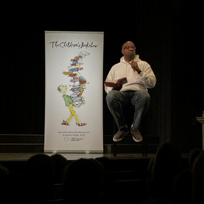 Kwame Alexander on stage at the Bristol Old Vic