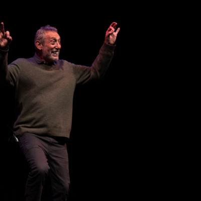 Michael on stage at the Curve theatre