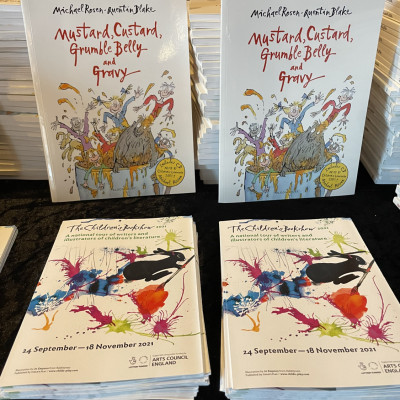 We gave every child attending Michael's performance a free copy of *Mustard, Custard, Grumble Belly and Gravy* - that totalled over 750 books!