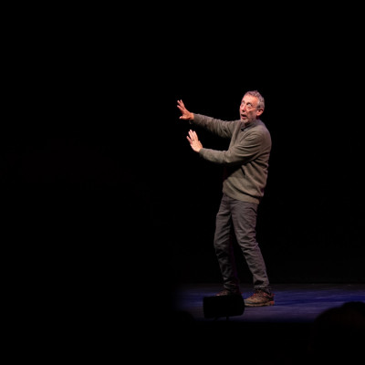 Michael on stage at the Leicester Curve