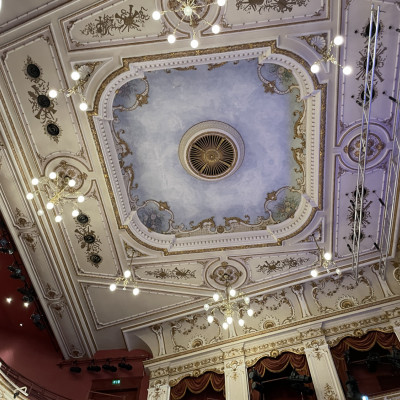 The beautiful ceiling of the Lyceum theatre in Sheffield