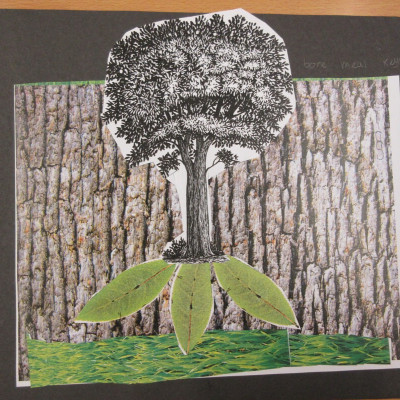 Collage made during Neal Layton's in-school workshop at Blue Gate Fields Juniors