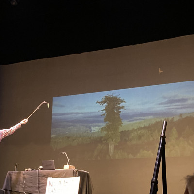 Neal Layton on stage in Barnstaple