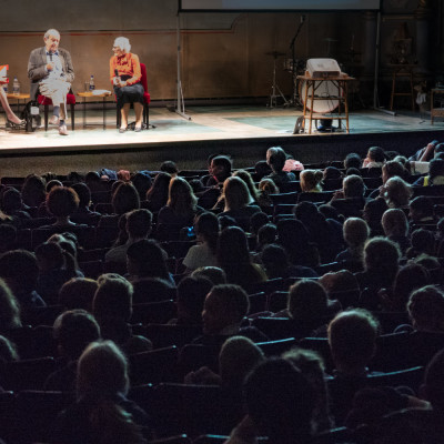 Nicolette Jones in conversation with John Burningham and Judith Kerr at the Old Vic in 2017