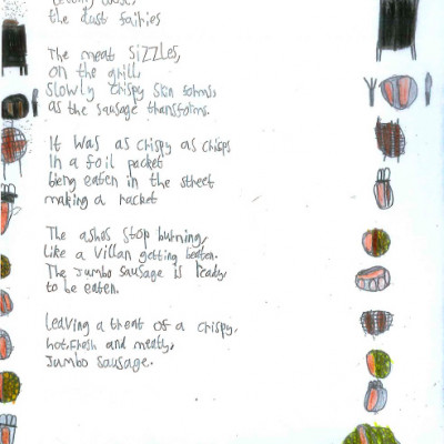 A poem written by a child in one of Rachel Rooney's workshops in a Bristol school