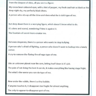 Work from a workshop with Rachel Rooney in Bristol