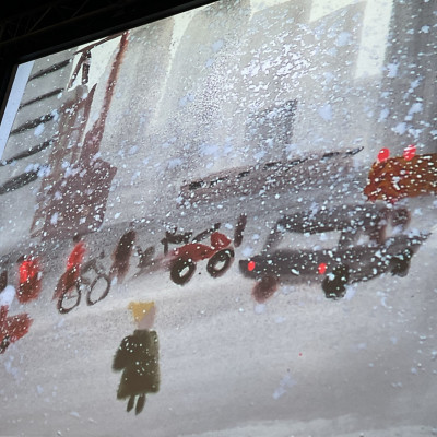 Sydney Smith painted a snow storm in the city - it was so beautiful!