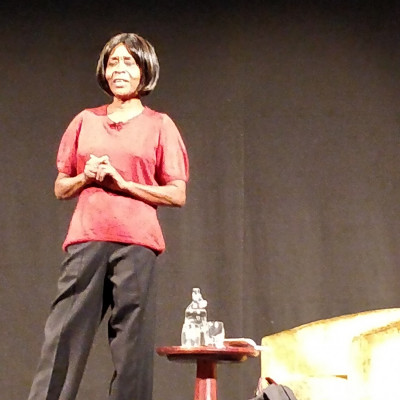 Valerie on stage at the Bristol Hippodrome