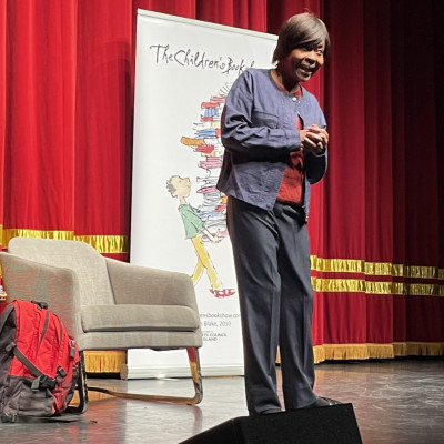 Valerie Bloom on stage at the Shaw theatre