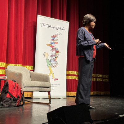 Valerie Bloom on stage at the Shaw theatre