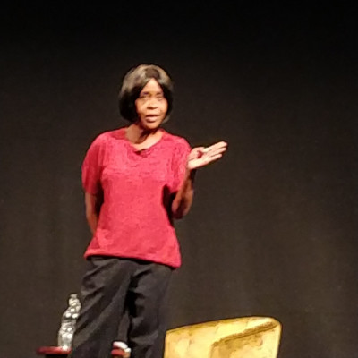 Valerie on stage at the Bristol Hippodrome