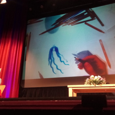 Victoria drew a mermaid for the children