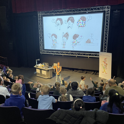 Yasmeen Ismail on stage at the Northcott theatre in Exeter 2023