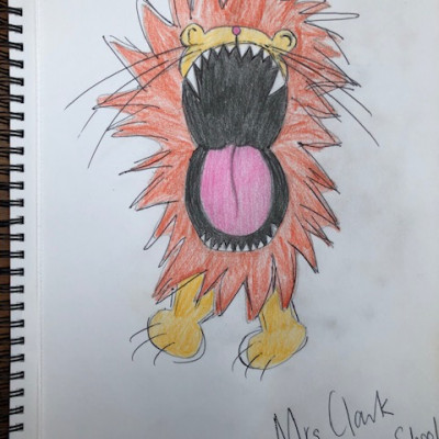 Inspired by Jo Empson, Mrs Clark from Greasby Infants sent us her lion picture