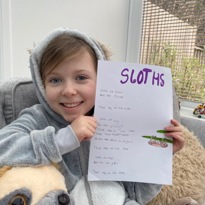 Inspired by Michael Rosen, Chloe Ferris sent us this poem about Sloths