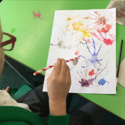 Inspired by Jo Empson's book *Rabbityness*, Year 2 Skylarks Class at Lower Heath Primary sent us this painting
