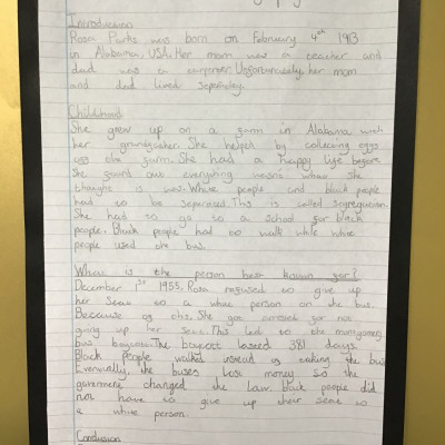 Work inspired by this project from the children at Fallings Park Primary