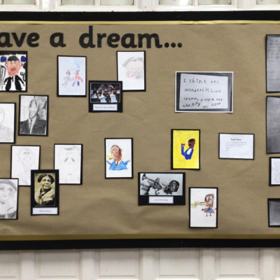 Some of the black history work that the children of Fishergate primary have been creating