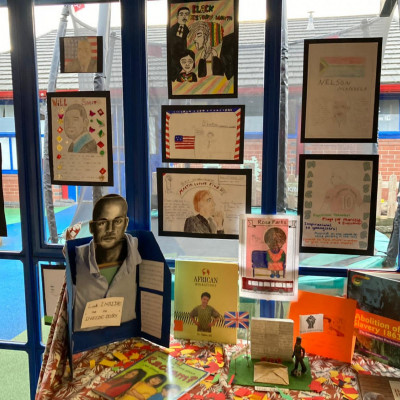Black history display at Bangabandhu Primary